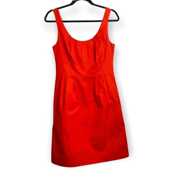 J. Crew Factory Suiting Pleated Dress with Pockets - 36740 CER Orange - Picture 1 of 11